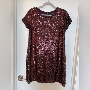 Sparkling Sequin Dress - Burgundy